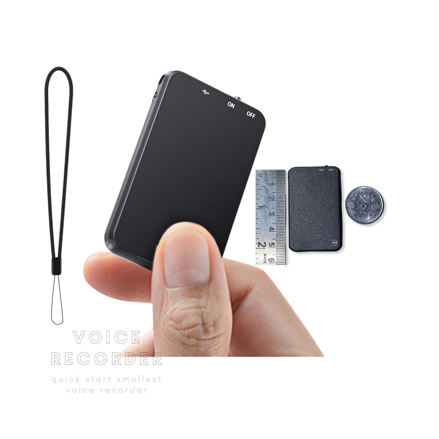 Smallest Spy Hidden Quick Start 64GB Audio Voice Sound Recorder Smallest Spy Hidden Quick Start 64GB Audio Voice Sound Recorder